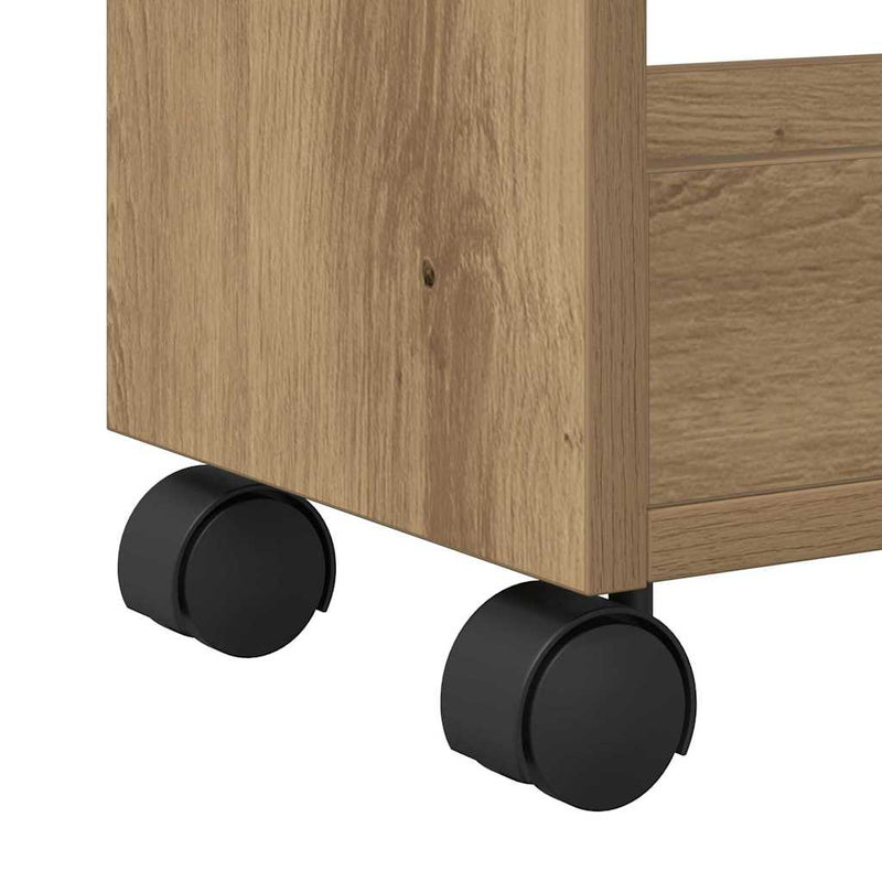 vidaXL Cabinet kerékkel kézműves tölgy 60 x 22 x 79 cm Faanyag