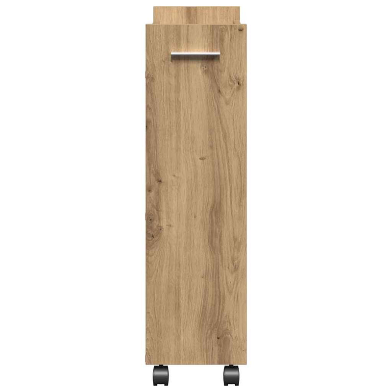 vidaXL Cabinet kerékkel kézműves tölgy 60 x 22 x 79 cm Faanyag