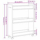 vidaXL Cabinet kerékkel Artisan tölgy 60 x 22 x 79 cm
