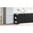 vidaXL Cabinet kerékkel Fekete tölgy 60 x 22 x 79 cm