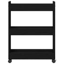 vidaXL Cabinet kerékkel Musta tammi 60 x 22 x 79 cm Faanyag