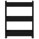 vidaXL Cabinet kerékkel Fekete tölgy 60 x 22 x 79 cm