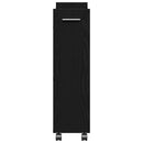 vidaXL Cabinet kerékkel Musta tammi 60 x 22 x 79 cm Faanyag