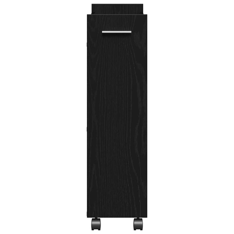 vidaXL Cabinet kerékkel Musta tammi 60 x 22 x 79 cm Faanyag