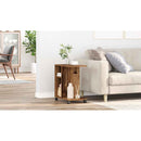 vidaXL Oldalasztal polcokkal kerékkel Régi fa 50 x 30 x 55 cm Faanyag