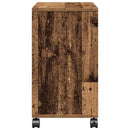 vidaXL Oldalasztal polcokkal kerékkel Régi fa 50 x 30 x 55 cm Faanyag