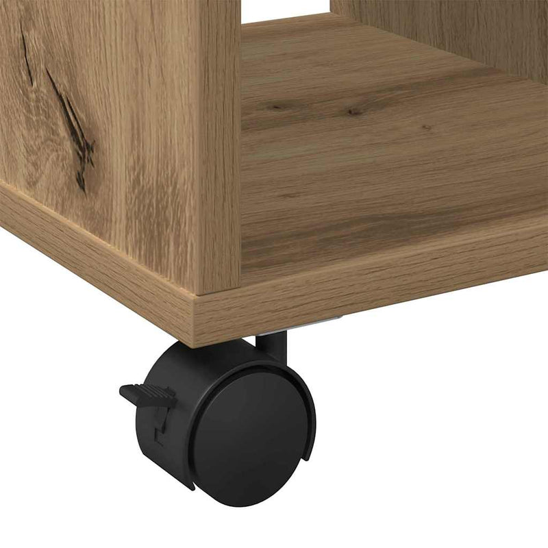 vidaXL Oldalasztal polcokkal kézműves tölgy 50 x 30 x 55 cm Faanyag