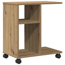 vidaXL Oldalasztal polcokkal kézműves tölgy 50 x 30 x 55 cm Faanyag