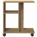 vidaXL Oldalasztal polcokkal kézműves tölgy 50 x 30 x 55 cm Faanyag