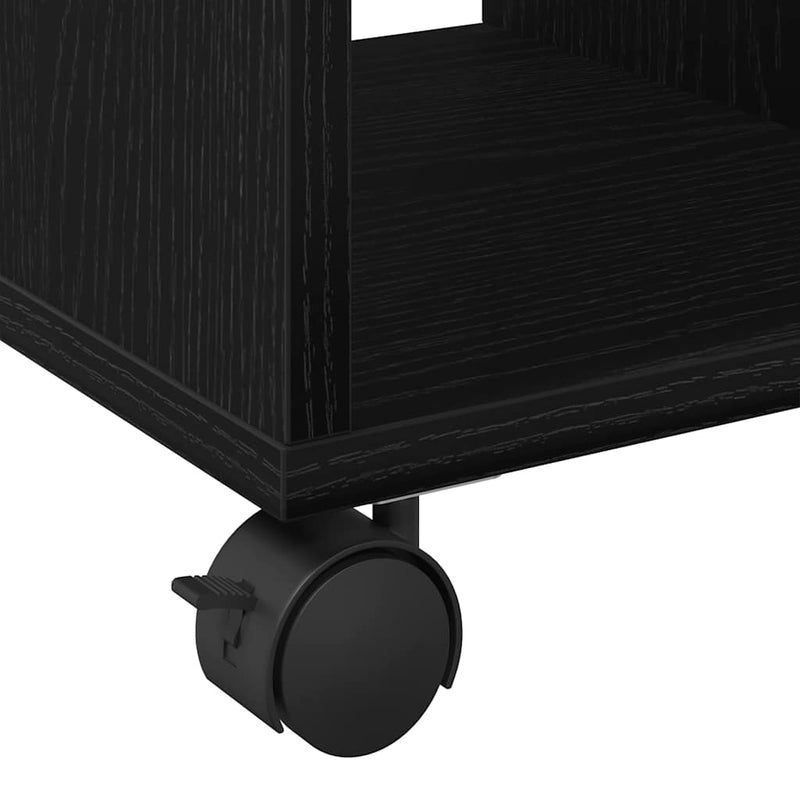 vidaXL Oldalasztal polcokkal Musta tammi 50 x 30 x 55 cm Faanyag
