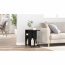 vidaXL Oldalasztal polcokkal Musta tammi 50 x 30 x 55 cm Faanyag