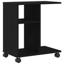 vidaXL Oldalasztal polcokkal Musta tammi 50 x 30 x 55 cm Faanyag