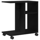 vidaXL Oldalasztal polcokkal Musta tammi 50 x 30 x 55 cm Faanyag