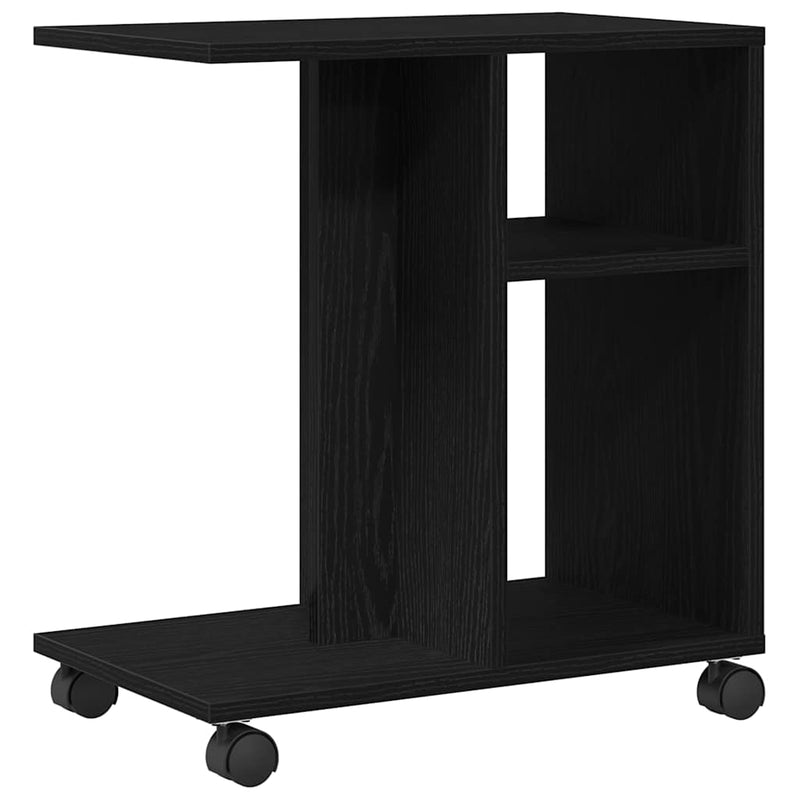 vidaXL Oldalasztal polcokkal Musta tammi 50 x 30 x 55 cm Faanyag