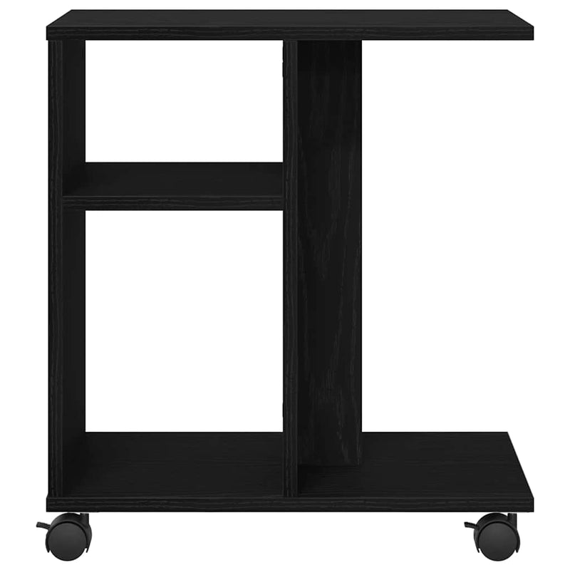 vidaXL Oldalasztal polcokkal Musta tammi 50 x 30 x 55 cm Faanyag