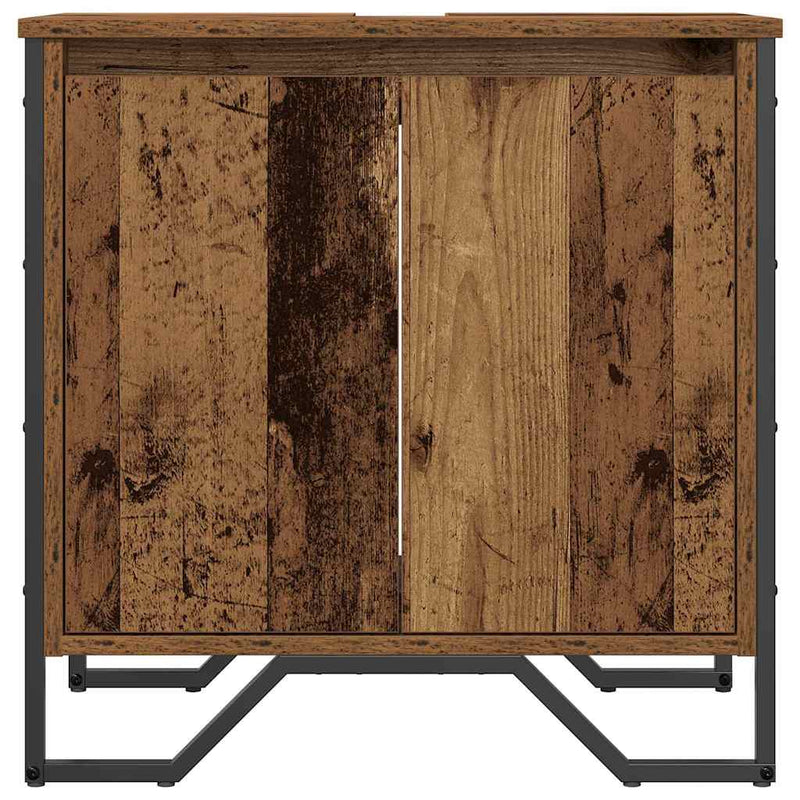 vidaXL Mosdószekrény tárolóval ajtóval Öreg fa 60 x 35 x 60 cm Faanyag