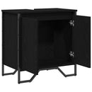 vidaXL Fürdőszobai mosdószekrény Fekete tölgy 60 x 35 x 60 cm Faanyag