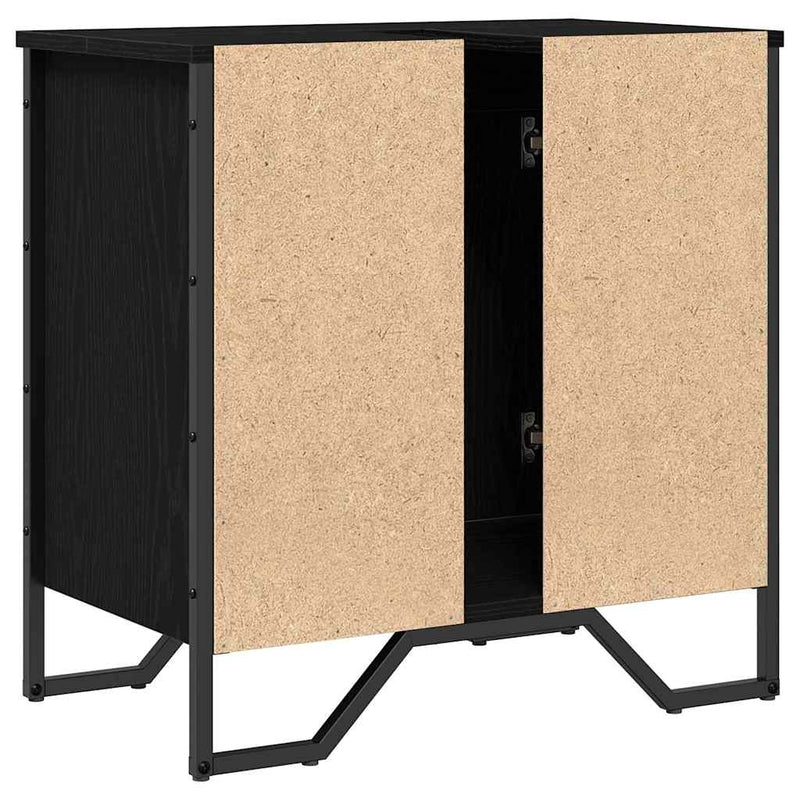 vidaXL Mosdószekrény tárolóval Fekete tölgy 60 x 35 x 60 cm Faanyag