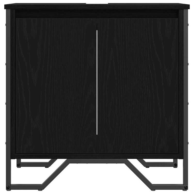 vidaXL Mosdószekrény tárolóval Fekete tölgy 60 x 35 x 60 cm Faanyag