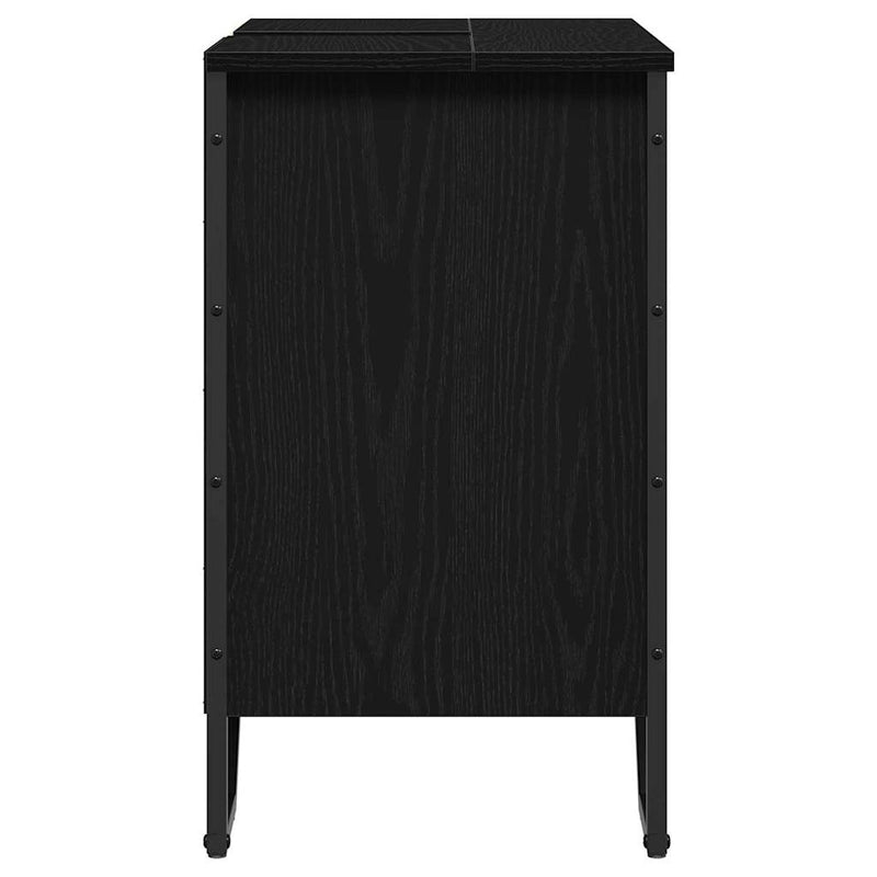 vidaXL Mosdószekrény tárolóval Fekete tölgy 60 x 35 x 60 cm Faanyag