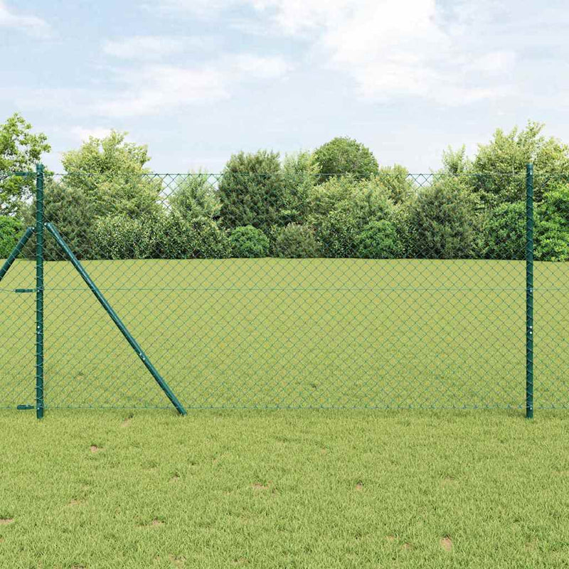 vidaXL Láncszem Kerítés Zöld 10 x 1.2 m Acél