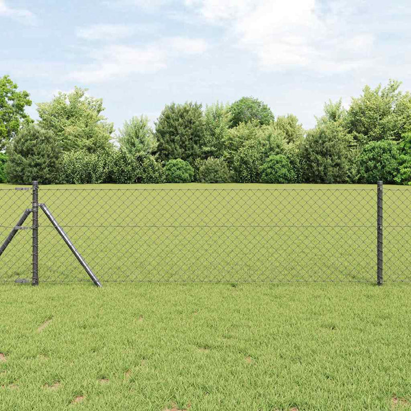 vidaXL Láncszem Kerítés Szürke 25 x 0.6 m Acél