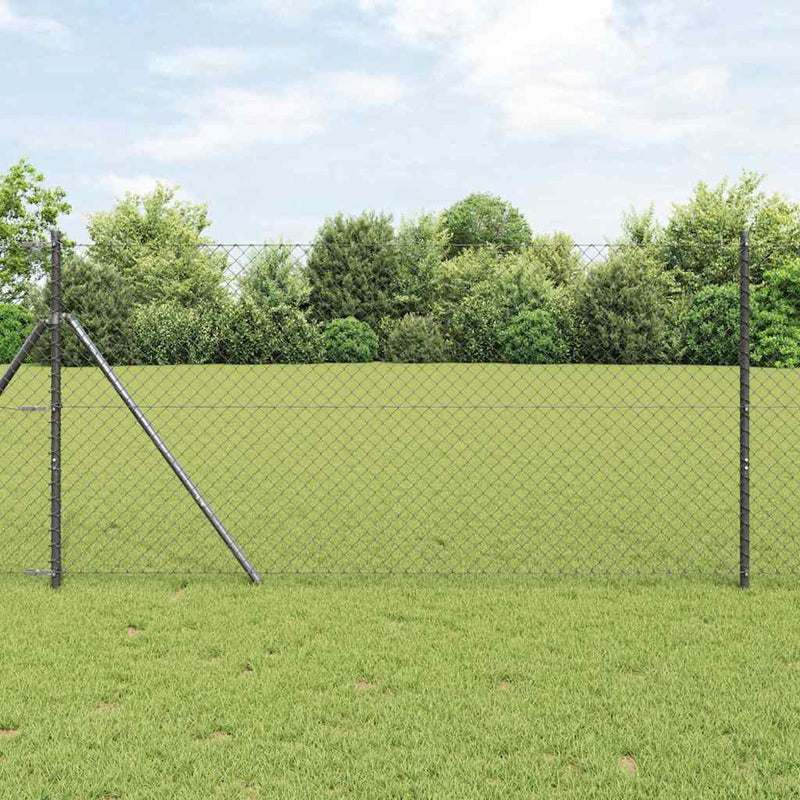 vidaXL Láncszem Kerítés Szürke 25 x 1 m Acél