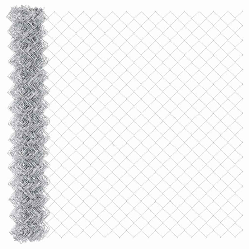vidaXL Drótfonatos kerítés Ezüst 10 x 1.5 m Horganyzott acél