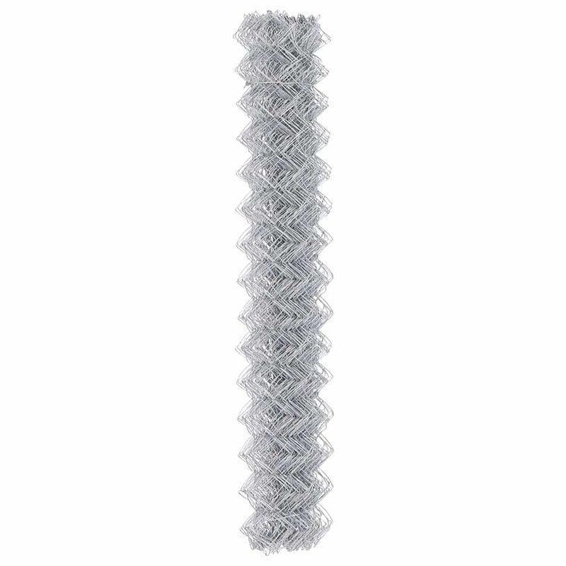vidaXL Drótfonatos kerítés Ezüst 10 x 1.5 m Horganyzott acél