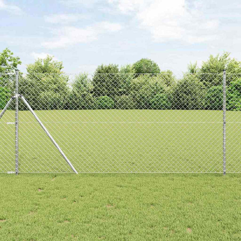 vidaXL Drótfonatos kerítés Ezüst 10 x 1.2 m Horganyzott acél