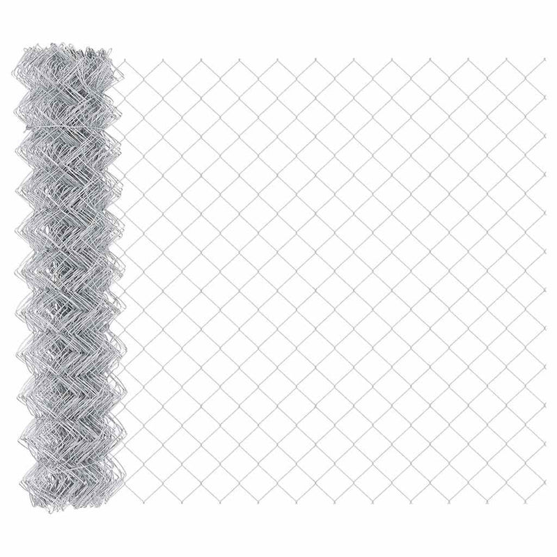 vidaXL Drótfonatos kerítés Ezüst 10 x 1.2 m Horganyzott acél