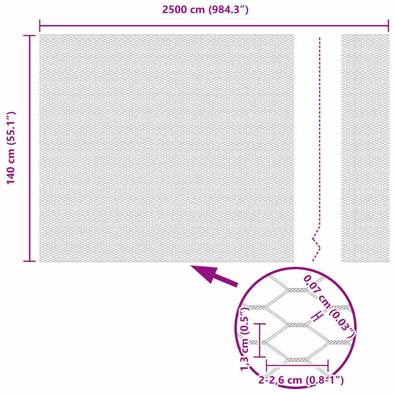 vidaXL Hexagon kerítés Zöld 1.4 x 25 m Acél