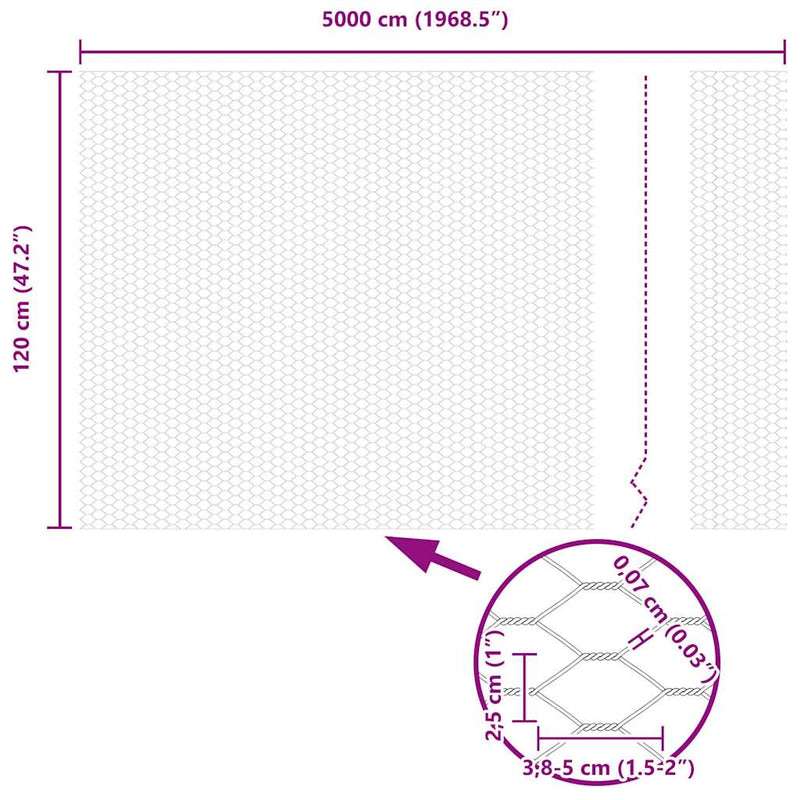 vidaXL Hexagon kerítés Zöld 1.2 x 50 m Acél