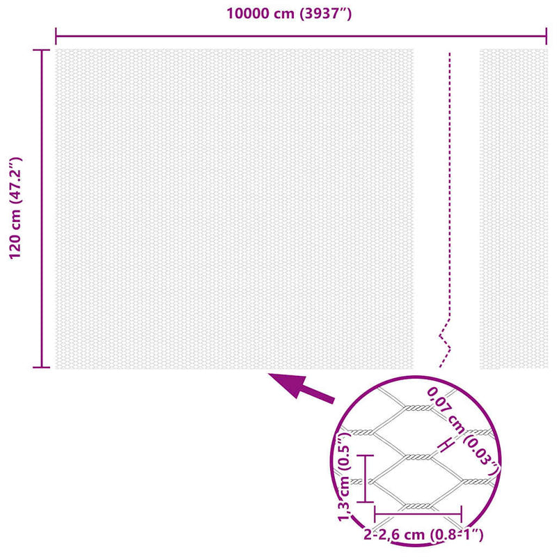 vidaXL Hexagon kerítés Zöld 1.2 x 100 m Acél