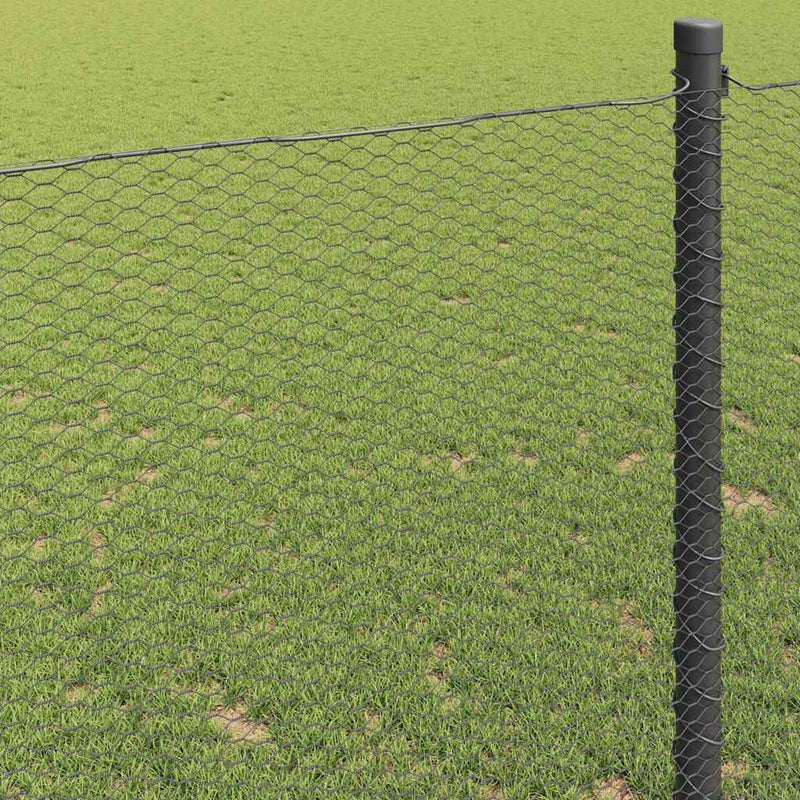vidaXL Hexagon kerítés Szürke 1.4 x 25 m Acél
