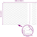 vidaXL Hexagon kerítés Szürke 0.6 x 50 m Acél