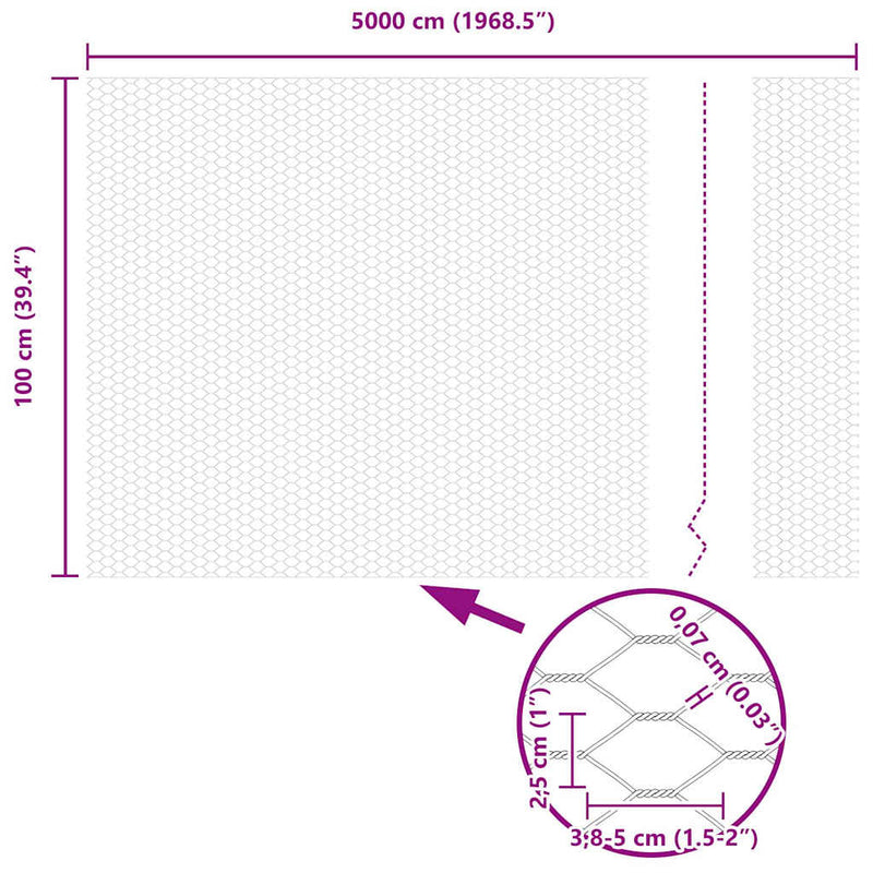 vidaXL Hexagon kerítés Szürke 1 x 50 m Acél