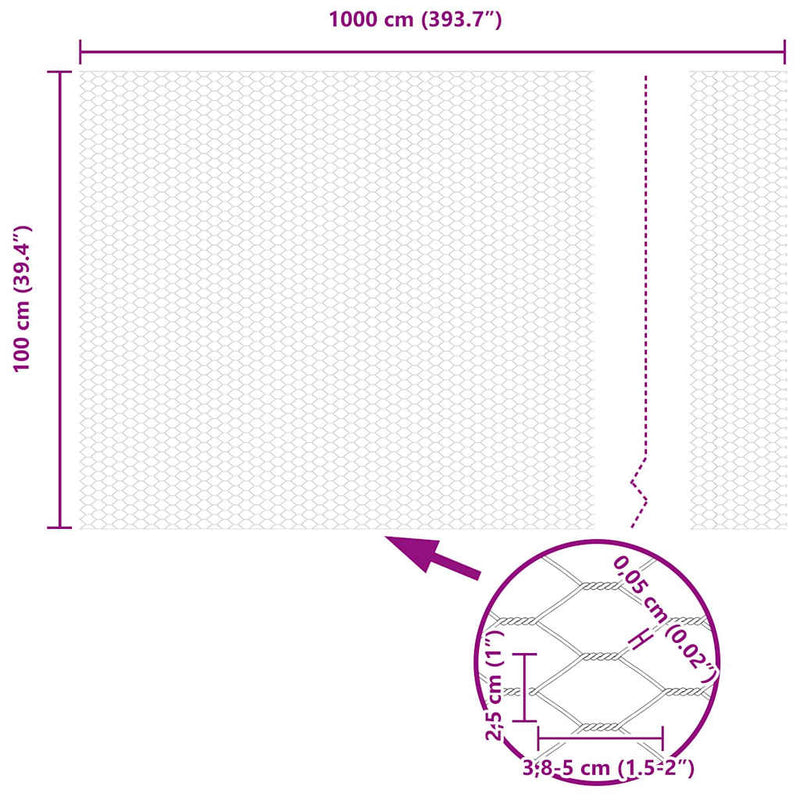 vidaXL Hexagon kerítés Ezüst 1 x 10 m Horganyzott acél