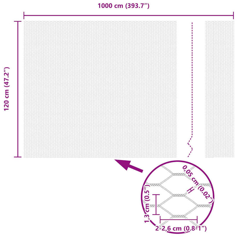 vidaXL Hexagon kerítés Ezüst 1.2 x 10 m Horganyzott acél