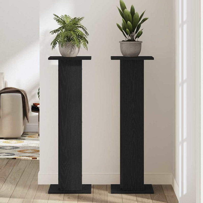 vidaXL Növényállvány 2 pcs Fekete tölgy 30 x 30 x 95 cm Faanyag