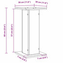 vidaXL Növényállvány 2 pcs Fekete tölgy 30 x 30 x 60 cm Faanyag