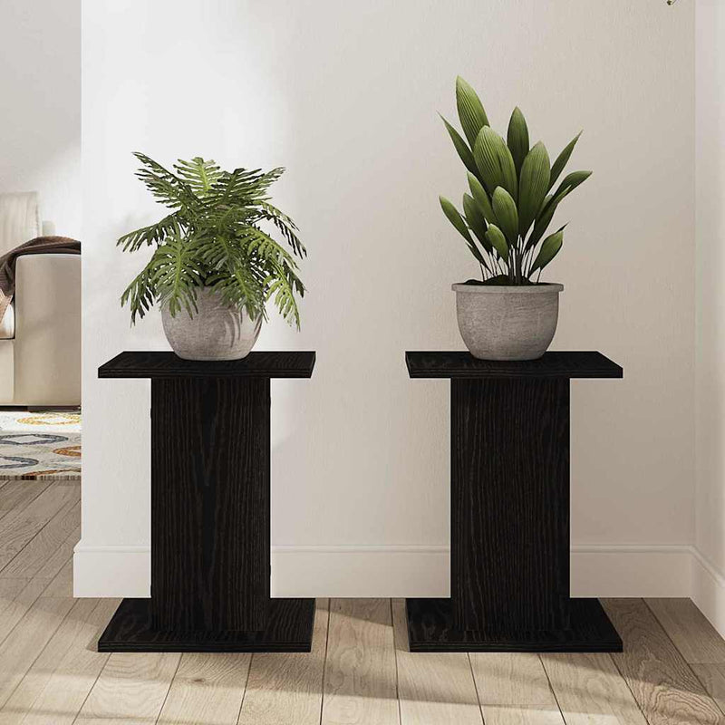 vidaXL Növényállvány 2 pcs Musta tammi 30 x 30 x 40 cm Faanyag