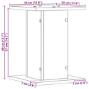 vidaXL Növényállvány 2 pcs Fekete tölgy 30 x 30 x 40 cm Faanyag