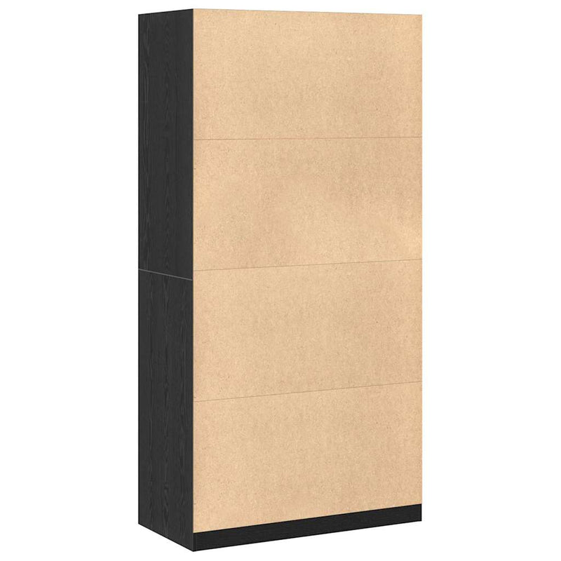 vidaXL Ruhásszekrény polcokkal Musta tammi 100 x 50 x 200 cm Faanyag