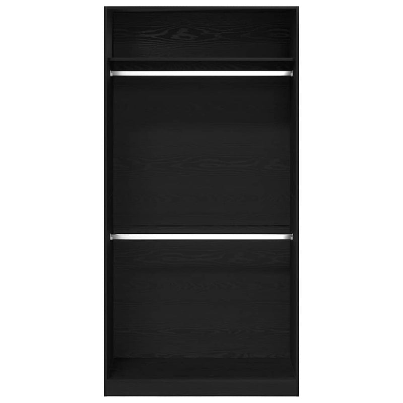 vidaXL Ruhásszekrény polcokkal Musta tammi 100 x 50 x 200 cm Faanyag