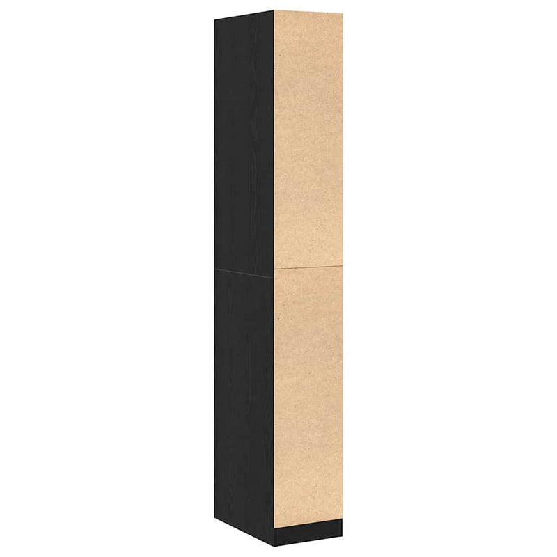 vidaXL Ruhásszekrény polcokkal Musta tammi 30 x 50 x 200 cm Faanyag