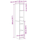 vidaXL Ruhásszekrény tárolóval Musta tammi 30 x 50 x 200 cm Faanyag
