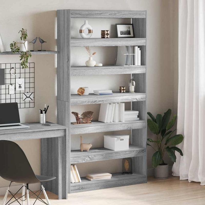 vidaXL Könyvespolc Szürke sonoma 100 x 30 x 198 cm Faanyag
