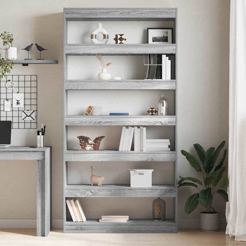 vidaXL Könyvespolc Szürke sonoma 100 x 30 x 198 cm Faanyag