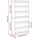 vidaXL Könyvespolc Szürke Sonoma 100 x 30 x 198 cm Faanyag